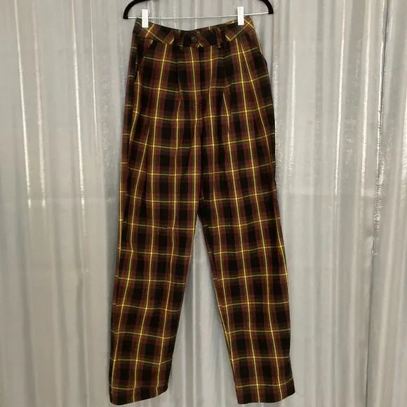 high waisted tapered tartan pants - Picture 2 of 9